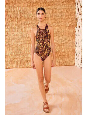 Ulla Johnson Halia Maillot Tiger One Piece Swimsuit, Small, $390 NWT-swim12